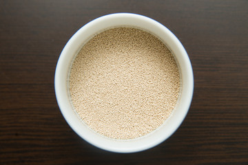 the yeast in the bowl