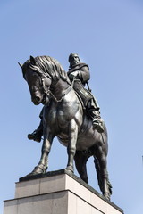 Fototapeta na wymiar Jan Zizka equestrian statue, National memorial Vitkov, Prague, Czech Republic