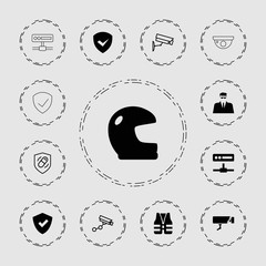 Collection of 13 guard filled and outline icons