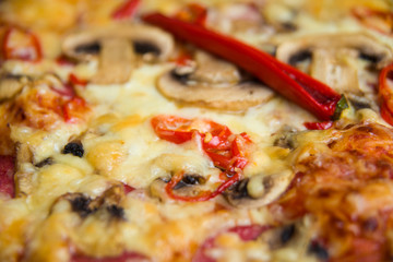 pepperoni pizza close up