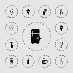 Collection of 13 cool filled and outline icons