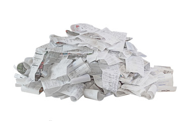 Paper Receipt Pile