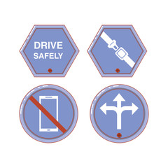 driver safely campaign label vector illustration design
