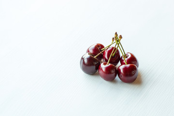 Cherries isolated on white background.