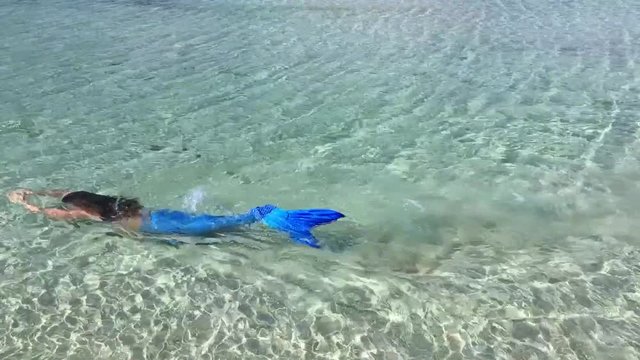 Meerjungfrau schwimmt vorbei