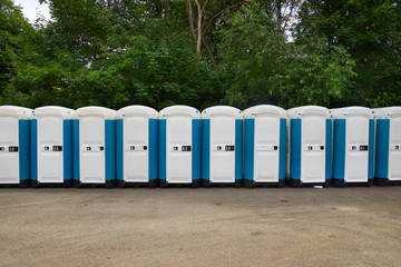 Toilets installed at a public event