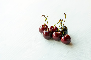 Cherries isolated on white background.