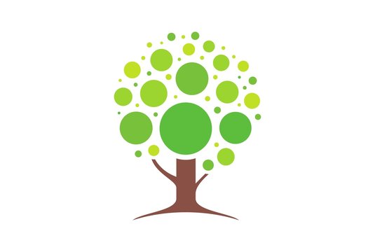 abstract tree dot logo icon