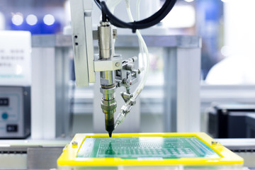 industrial machine and factory robot arm,Smart factory industry 4.0 concept.