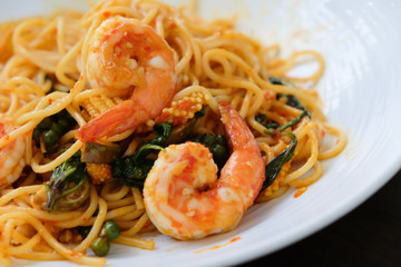 Pad Kee Mao With Spaghetti