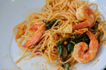Pad Kee Mao With Spaghetti