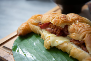 Croissant with bacon cheese