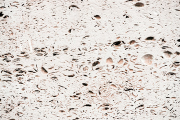 Pattern of foam block in macro. Template of foundation of old building. White detailed background from texture of foamed block close-up. Construction from foamed material with copy space.