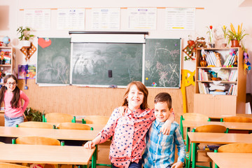 Friendship of boy and a girl at school