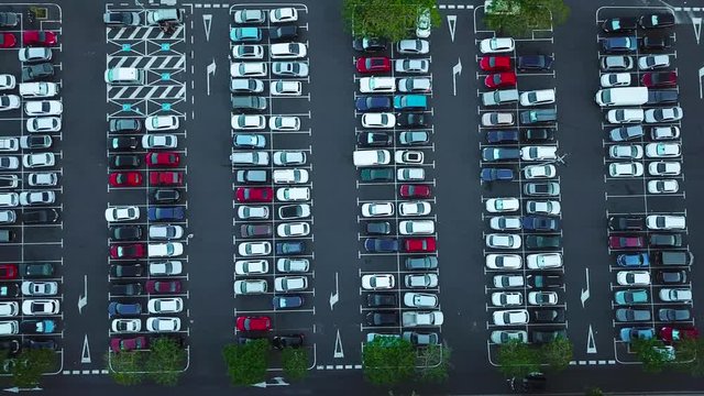 Aerial view of car parking