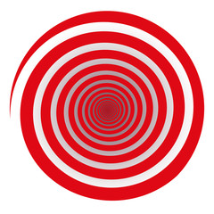 Red spiral. Isolated vector illustration on white background.