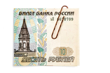 Russian rubles Banknote clip Money background