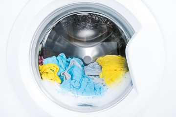 Process of cleaning color cloth in washing machine