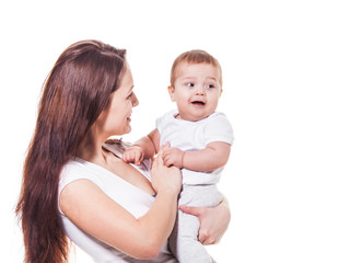 Beauty mother with baby boy