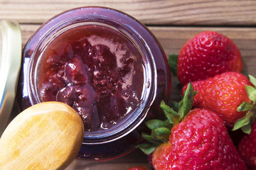 strawberry jam with natural strawberries
