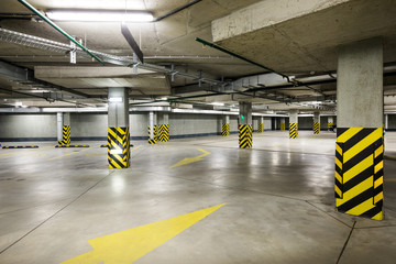 Underground car parking at modern house