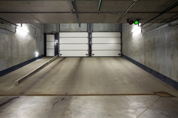 Underground car parking at modern house