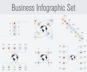 Set with infographics