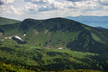 The landscape on the Carpathian Mountains in Ukraine