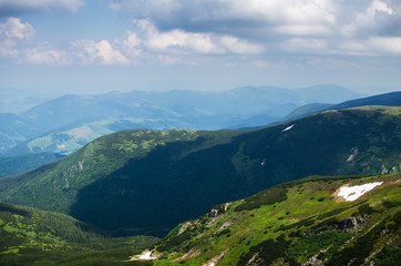 The landscape on the Carpathian Mountains in Ukraine