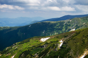 The landscape on the Carpathian Mountains in Ukraine