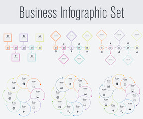 Set with infographics