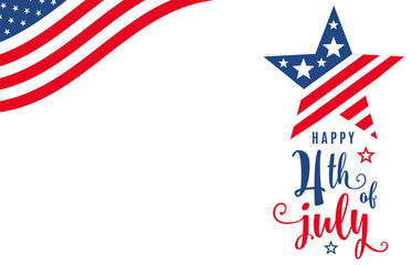 Fourth of July. 4th of July celebration holiday banner