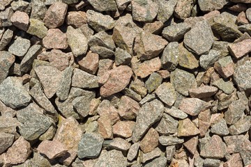 Texture background of many small gray stones,