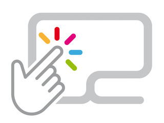 Symbol cursor pointer hand with monitor