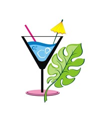 Logo or label coctail on white background