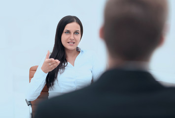 Severe female manager criticize her team member