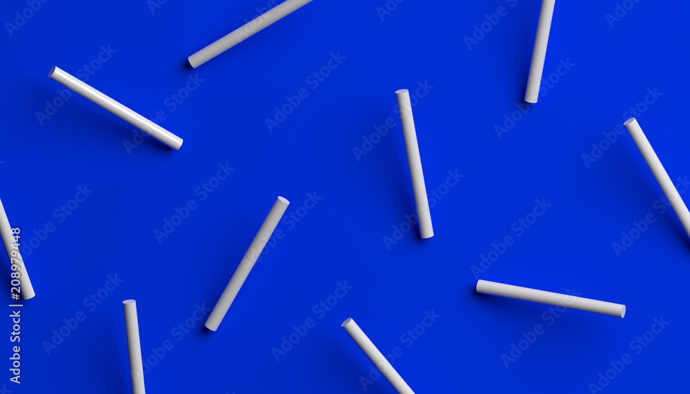 Aufkleber abstract 3d rendering of geometric background with cylinder shapes. modern striped minimalistic desi