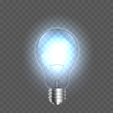 Creative Vector Of Isolated Light Bulbs On Background. Art Design Illustration New Ideas With Innovation, Creativity. Abstract Concept Graphic LED Lightbulb Element. Business Leadership