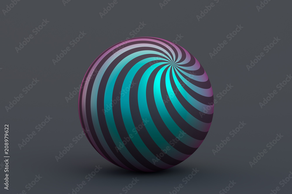 Poster abstract 3d rendering of geometric shape. minimalistic composition. modern background design with sp