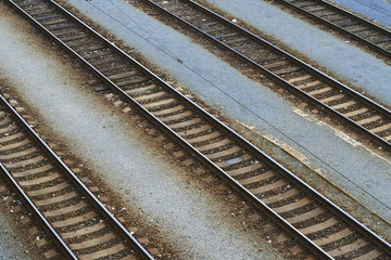 Railroad tracks view from top