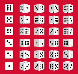 Creative vector illustration of isometric 3d gambling dice combination isolated on transparent background. Art design game. Abstract concept graphic casino 24 turns cube element