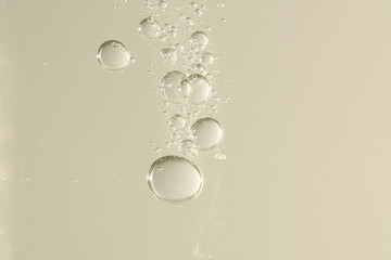 Golden champagne bubbles
