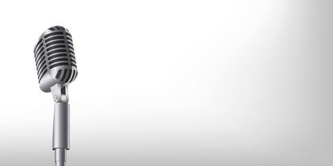 Fototapeta premium Creative vector illustration of retro vintage concert microphones on stand isolated on transparent background. Art design. Abstract concept graphic music element