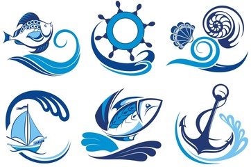Cute set of summer symbols.