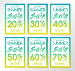 Concept of Summer Sale poster - collection. Vector.