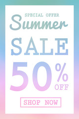 Summer Sale - colourful poster. Vector.