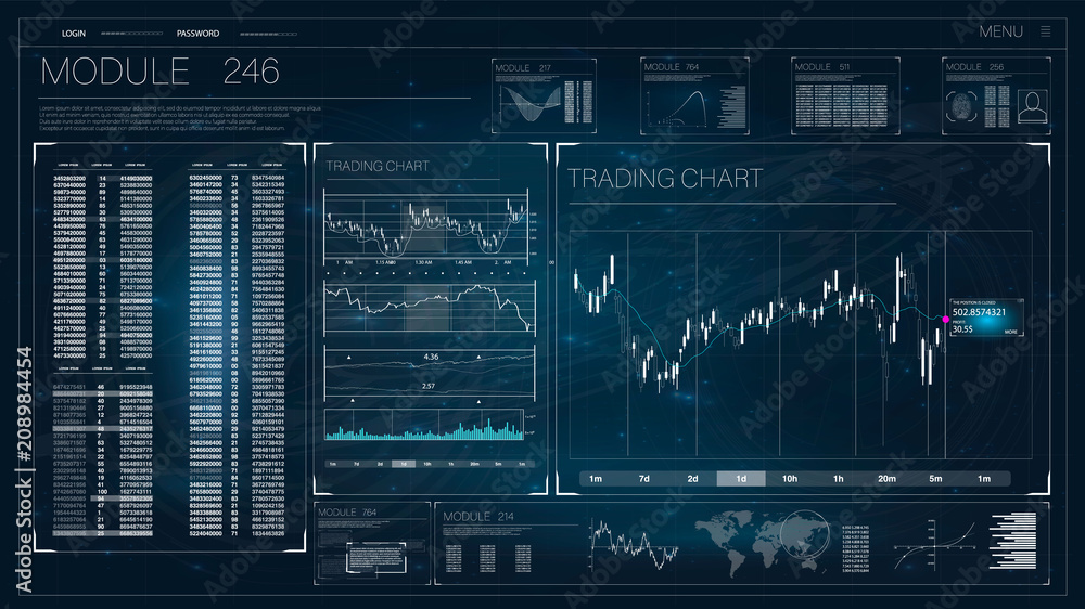 Poster hud ui for business app. futuristic user interface hud and infographic elements.