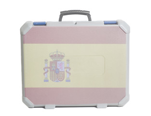 Business travel suitcase with Spain Flag