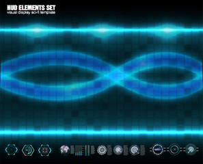 Abstract technology, ui futuristic concept hud interface, communication, computing, DNA, hologram elements of digital data chart, Light Abstract Technology background