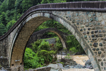 Fototapeta na wymiar Double Bridge in Arhavi-Artvin